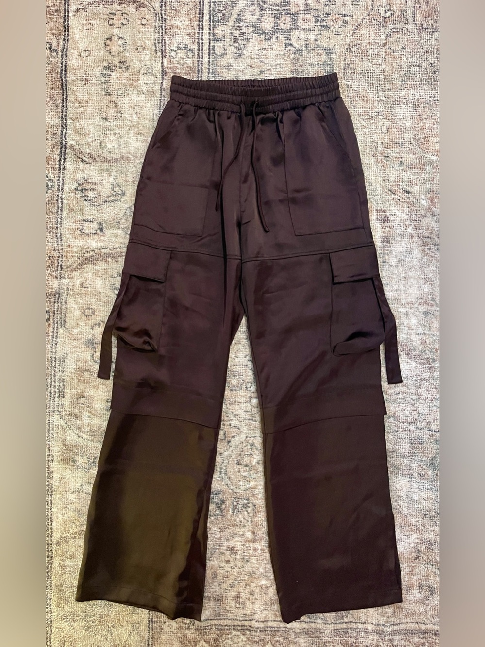 NWT Beach Riot Gianna Drawstring Wide Leg Cargo Pants - Picture 4 of 7